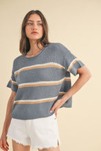 Load image into Gallery viewer, Multi- Stripe Lightweight Sweater Top
