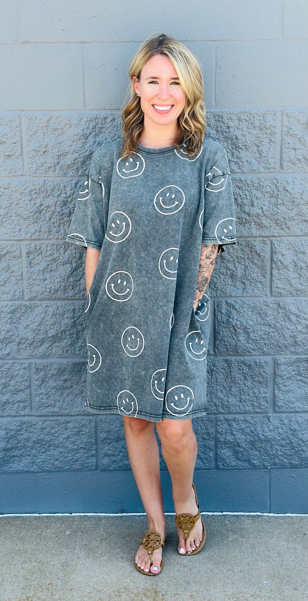 Smiley Face T-shirt Dress