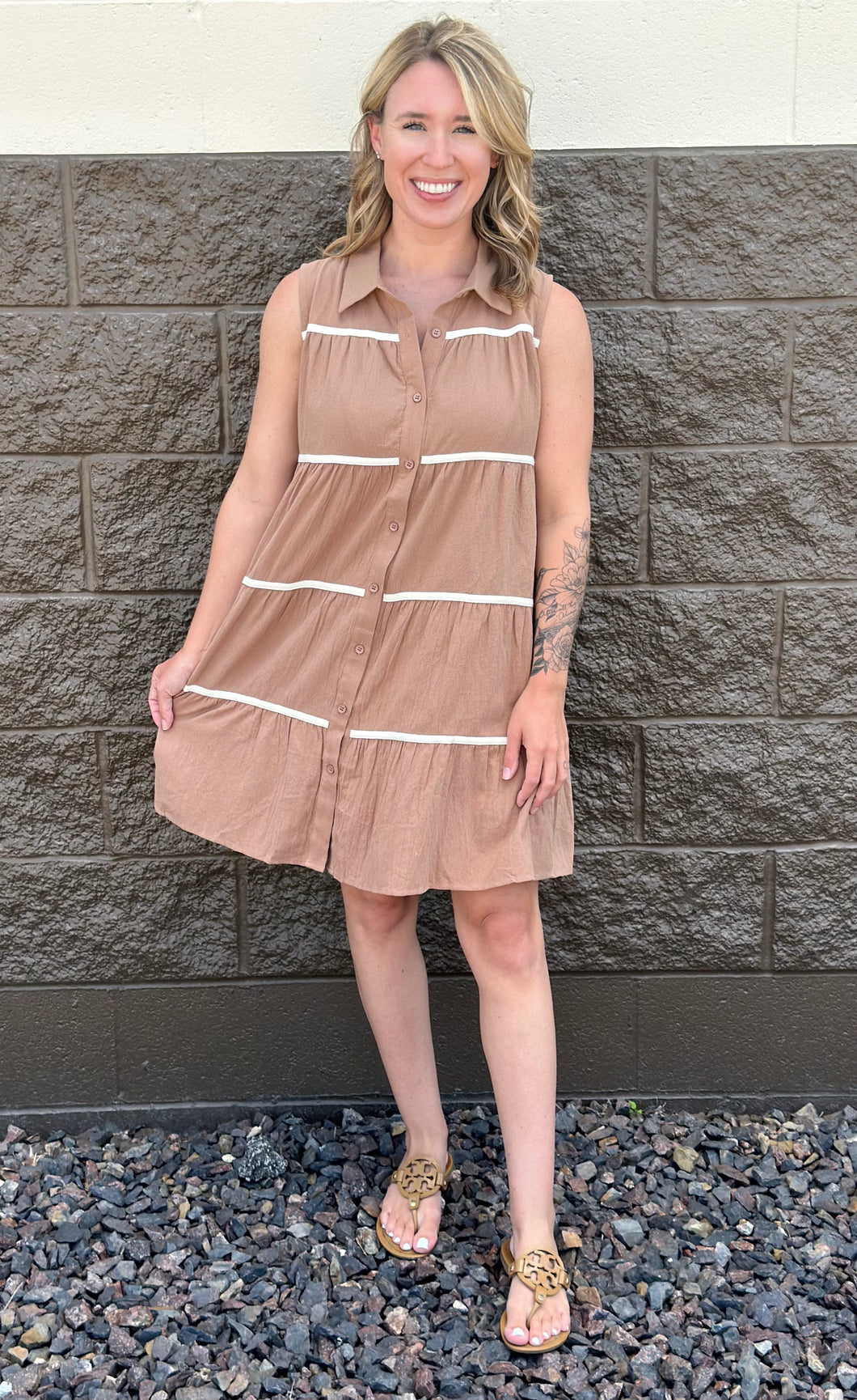 Tiered Mini Shirt Dress