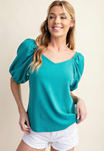 Load image into Gallery viewer, Puff Sleeve V Neck Top
