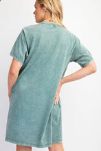 Load image into Gallery viewer, Rhinestone Mineral Washed Tunic Dress
