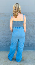 Load image into Gallery viewer, Smocked Bust Denim Jumpsuit
