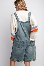 Load image into Gallery viewer, Washed Denim Short Overalls
