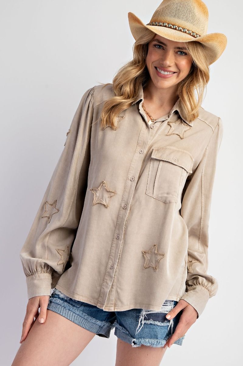 Star Patch Button Down Shirt