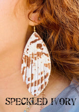 Load image into Gallery viewer, Genuine Leather Feather Earring
