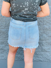 Load image into Gallery viewer, DISTRESSED DENIM MINI SKIRT
