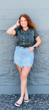 Load image into Gallery viewer, DISTRESSED DENIM MINI SKIRT
