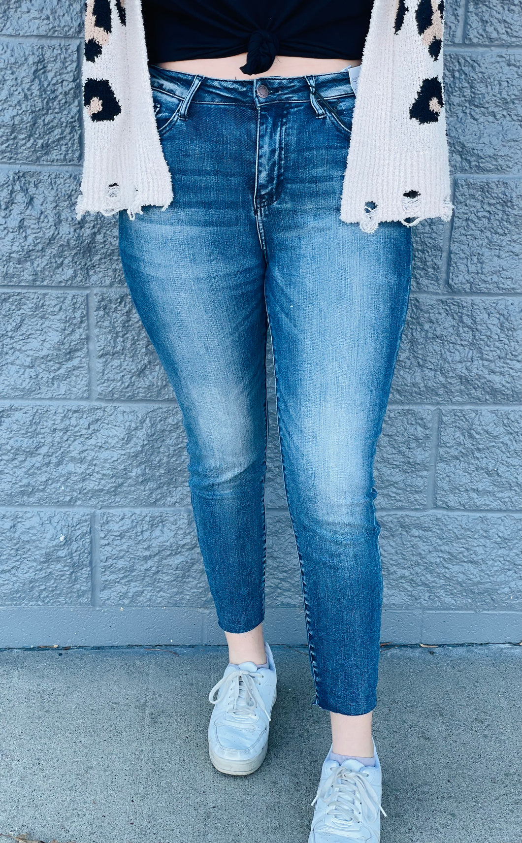 Judy Blue Raw Hem Relaxed Fit Jeans