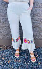 Load image into Gallery viewer, Linen Blend Pants with Crochet Details
