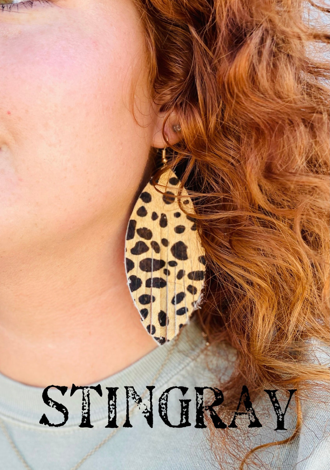 Genuine Leather Feather Earring